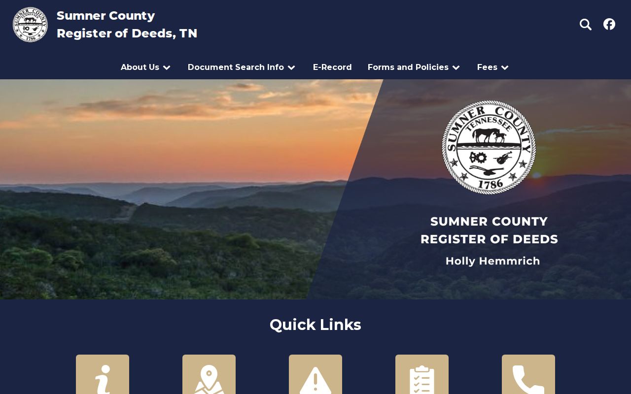 Gallatin residents directory view of the Sumner County Register of Deeds portal