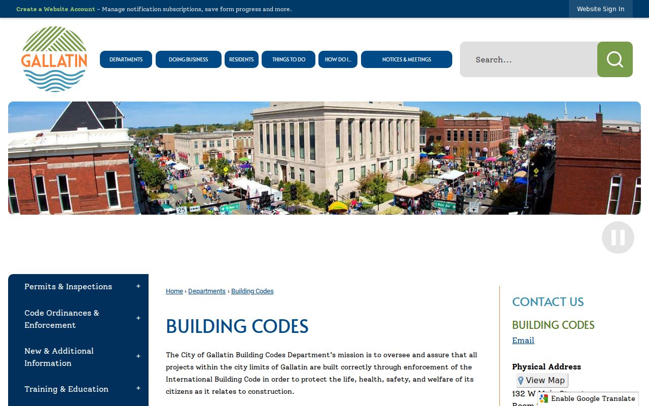 Gallatin street directory Building Codes permit process and CSS address evidence